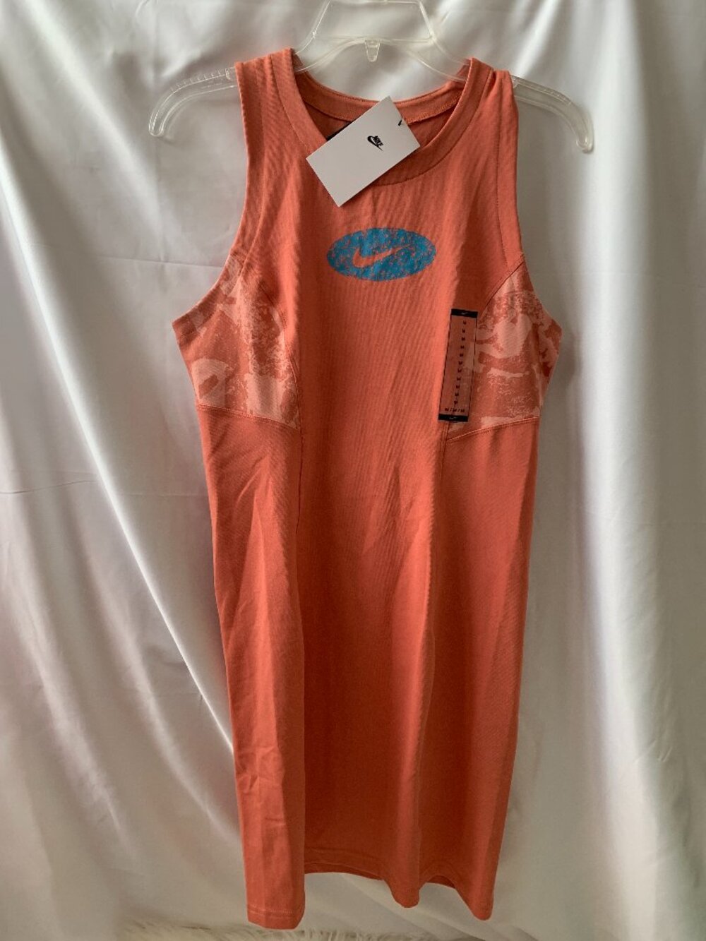 NIKE SPORTSWEAR Icon Clash Mini Tank Dress in Coral Sz MEDIUM